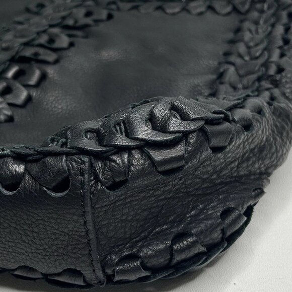 Lucky Brand*Pebbled Leather*Chain link Design*Black Hobo*Shoulder/Handbag - Picture 8 of 8